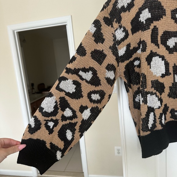 Shein Leopard Print Sweater - Picture 6 of 9